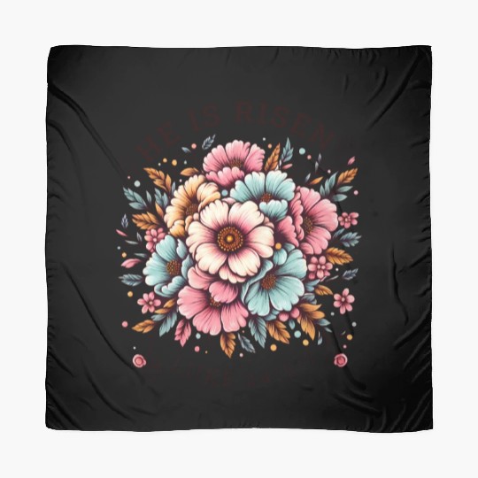 He is Risen Floral Easter Christian Duo Scarves