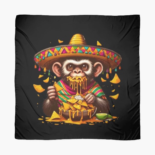 Cinco de Mayo monkey with nachos Scarves