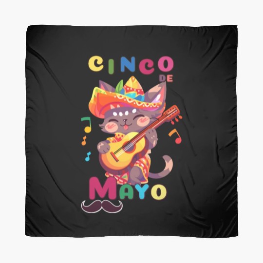 Cinco de Mayo cat with Guitar Scarves
