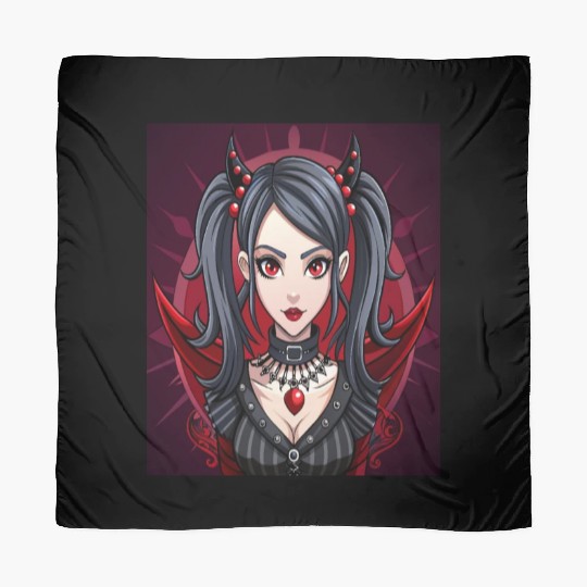 Crimson Shadows,Gothic Anime Girl Scarves