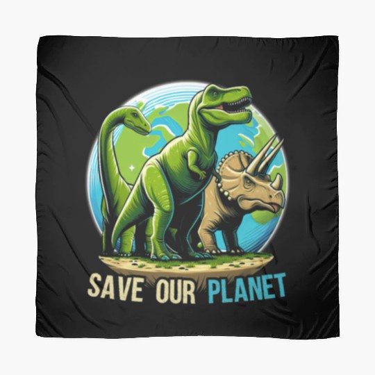 Save Our Planet Dinosaurs Kid Cute Earth Day Boys Scarves
