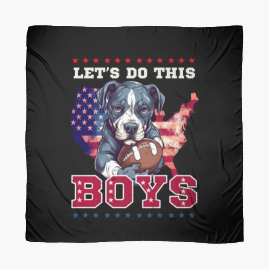 4th Of July Football Do This Boys Dog Scarves