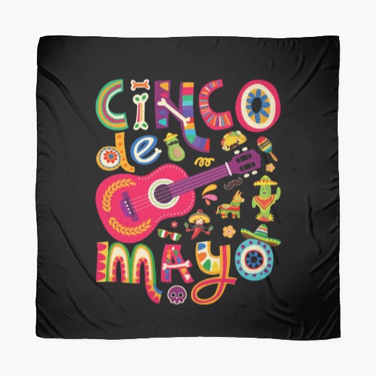 Cinco de Mayo Mexican Taco Guitar Fiesta Scarves