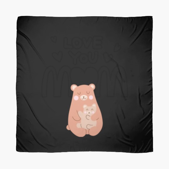 Peach Cute Mom And Baby Bear Mother s Day Card 4 Scarves