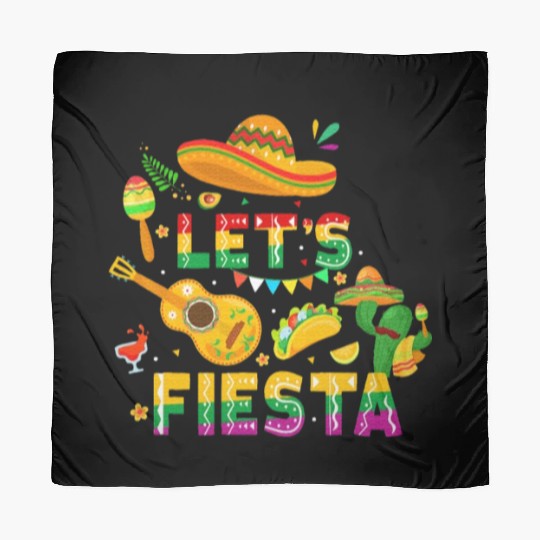 Funny Cinco De Mayo Mexican Guitar Cactus Let's Fi Scarves