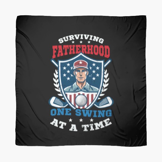 4th Of July Golf Surviving Fatherhood Swing Scarves