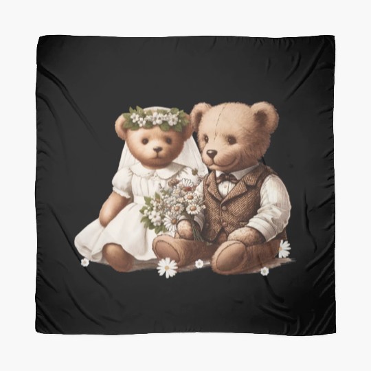 Vintage wedding: teddy bear bride and groom Scarves