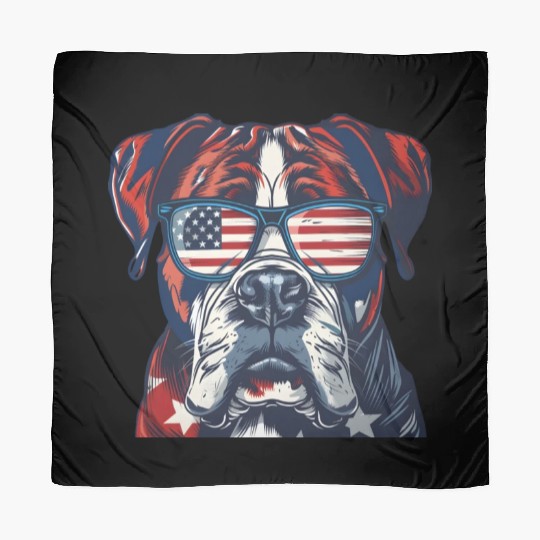 Boxer dog. American memorial day Scarves