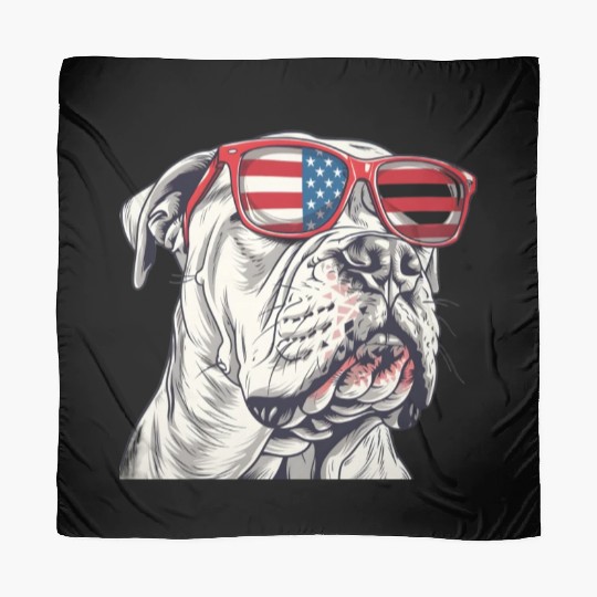 Dogo Argentino dog. 4th of July and memorial day Scarves