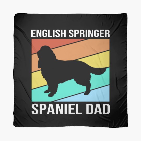 Retro Dog Fathers Day English Springer Spaniel Dad Scarves