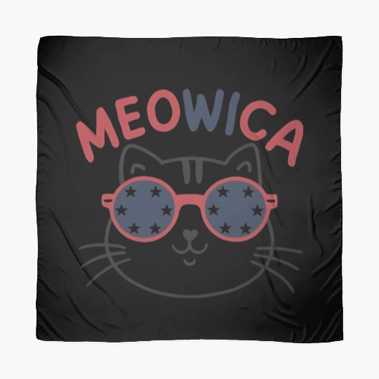 Meowica Cat Scarves, Fourth of July Scarves, American