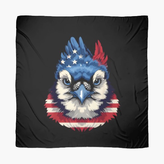 Patriotic Bird Face 4th Of July Scarves