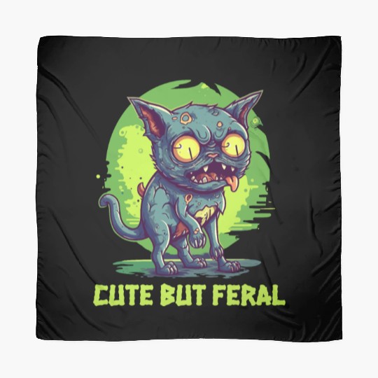 Cute But Wild: Zombie Voodoo Cat For Halloween Scarves