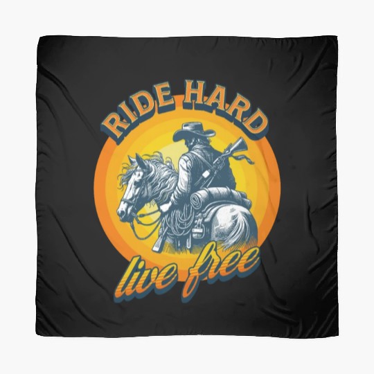 Western American Cowboy Retro Vintage Sunset Scarves