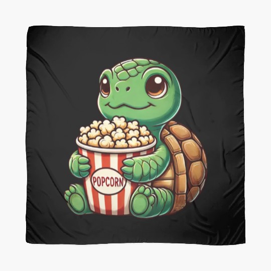Cute turtle popcorn movies cinema fun Scarves