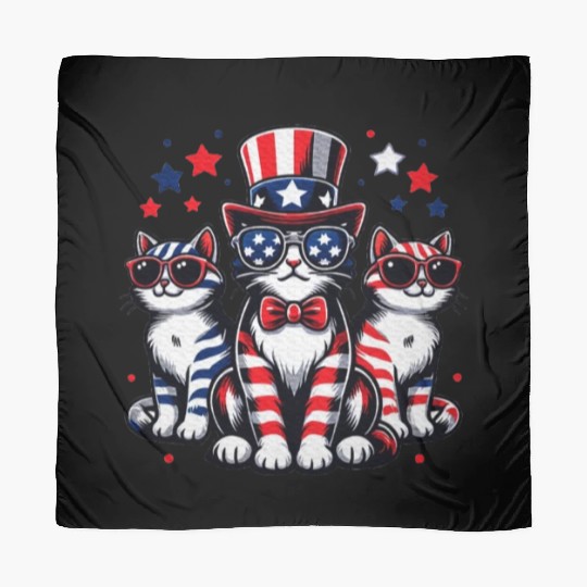 Patriotic Cat Fourth Of July Kitten Cat Lover Scarves
