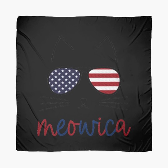 Meowica 4th of July Cat Lover American Flag Scarves