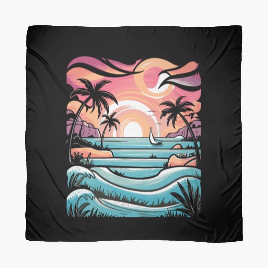 Azure Embrace Mediterranean Dreamscapes Scarves