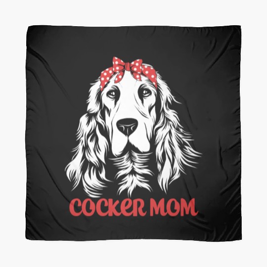 Cute Dog Hair Bow Cocker Spaniel Mom Cocker Mom Scarves