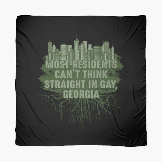 Think Straight in Gay Georgia Pun The Peach State Scarves