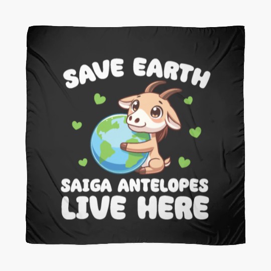 Save The Earth Saiga antelopes Live Here Earth Day Scarves