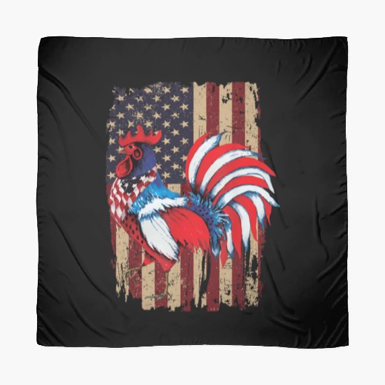4th Of July Chicken Farmer Poultry American Flag Scarves