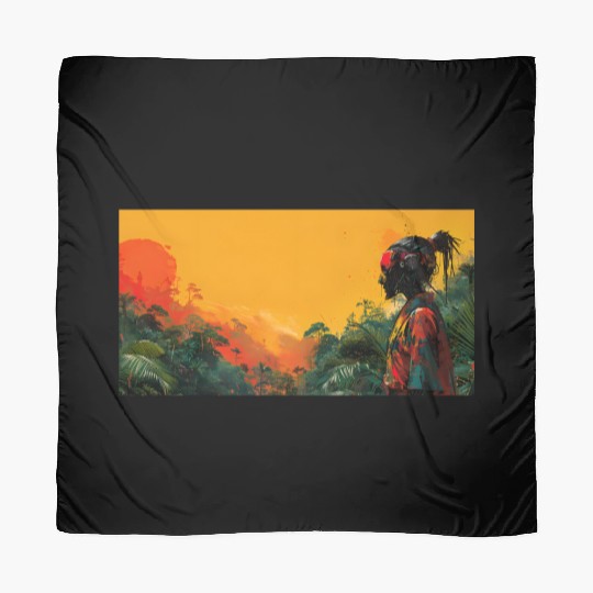 Digital Warrior: Tropical Twilight Scarves