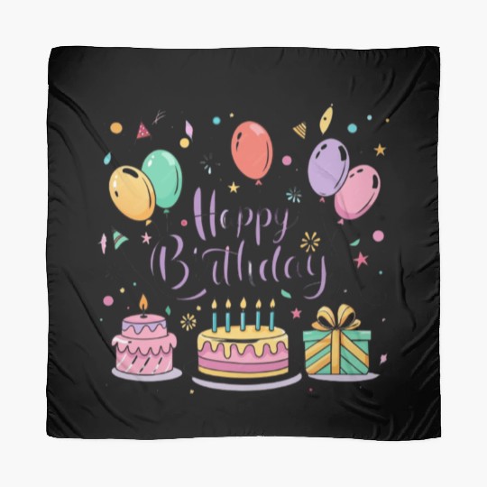 a vector illustration for a "Happy Birthday" greet Scarves