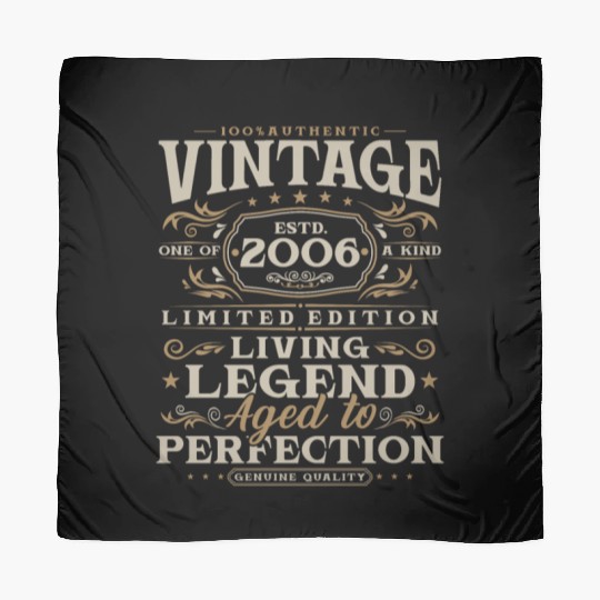 Vintage 2006 year born birthday gift Scarves