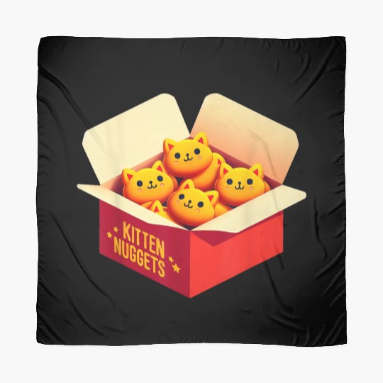 Kitten Nuggets Food Pun Cat Lover Gift Chicken Nug Scarves