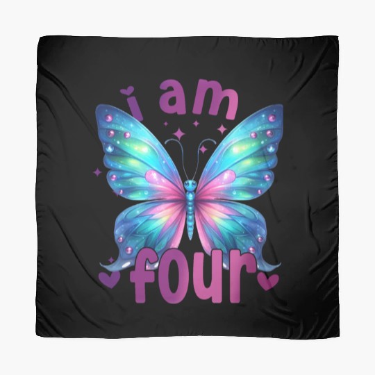 4th Birthday Butterfly Fourth birthday girl 4 year Scarves
