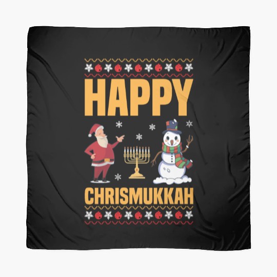 Happy Chrismukkah Funny Hanukkah Christmas Santa Scarves