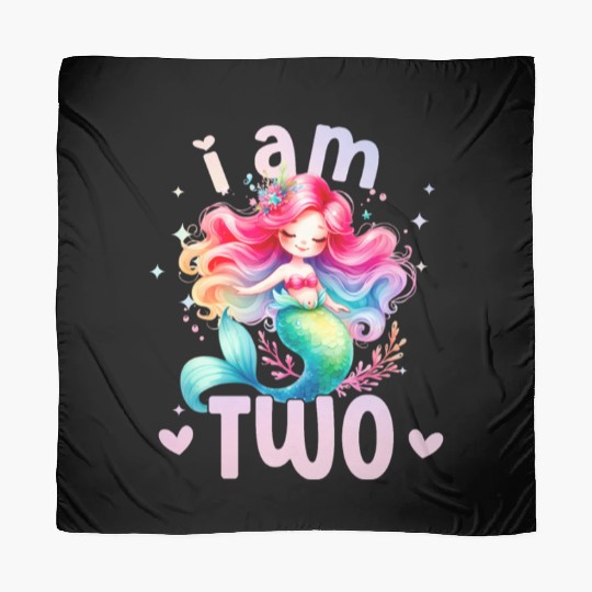 2nd Birthday Mermaid Girl Second birthday girl 2 y Scarves