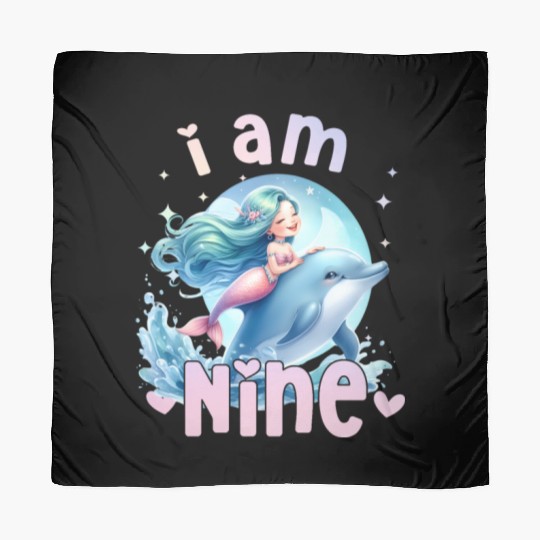 8th Birthday Mermaid 9 Years Nine Finally 9 Birthd Scarves