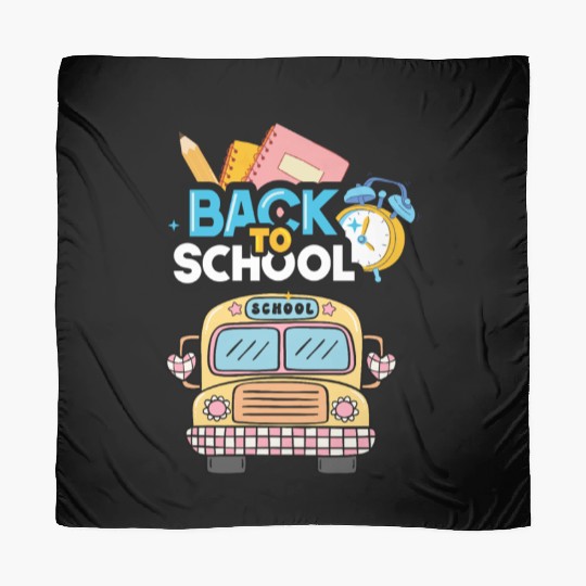 Colorful Back to School Design with Yellow Bus Scarves