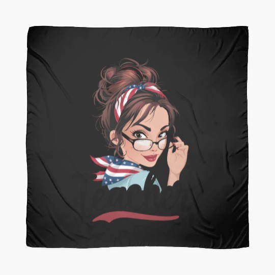 Teacher Life Messy Bun Back to School Leopard Scarves