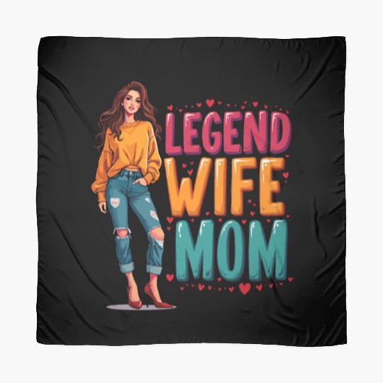 Retro Wife Mom Legend Vintage Mothers Day Mother Scarves