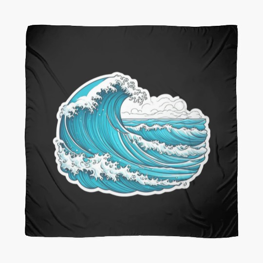 Serene Blue Ocean Waves Scarves