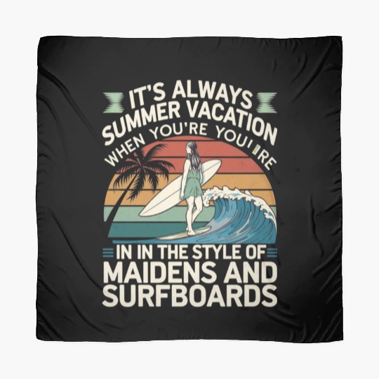 Maidens and Surfboards Vintage Summer Design Scarves