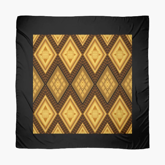 Ancient Gold Diamond Pattern, indigenous art Scarves