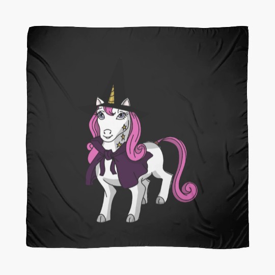Happy Halloween 2024 unicorn wearing a witch hat Scarves