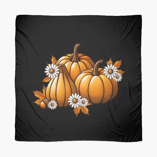Autumn pumpkins- flowers & leaves in warm colors Scarves