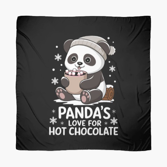 Panda's Love For Hot Chocolate Winter Vibes Scarves