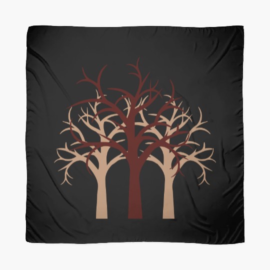 Trees Winter Autumn Forest Halloween Silhouette Scarves