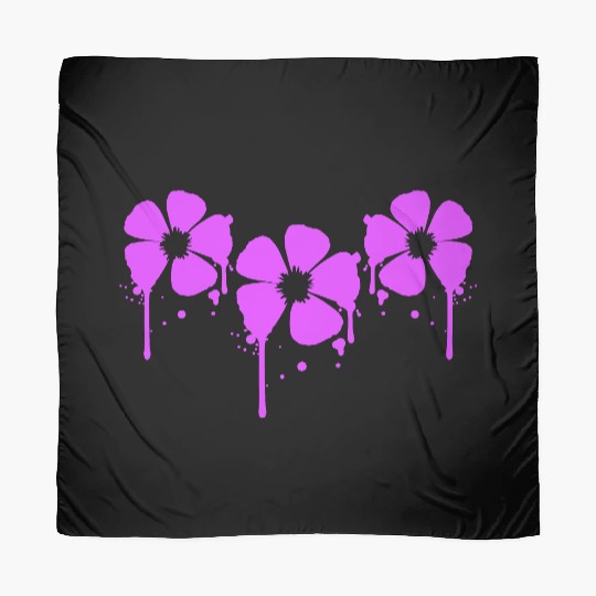 Flowers Pink Graffiti Drop Spray Spring Summer Fun Scarves