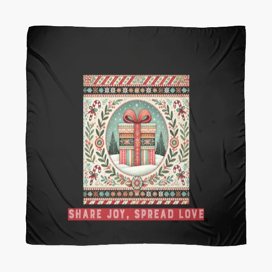 Gift Season, Share Joy, Spread Love Holiday Design Scarves