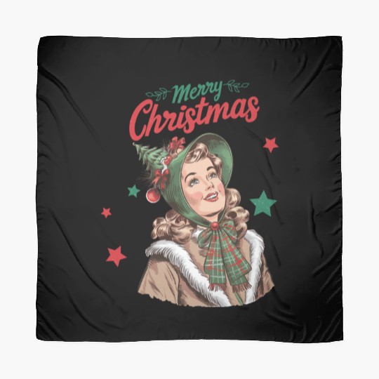 Merry Christmas Santa, Retro Christmas Scarves