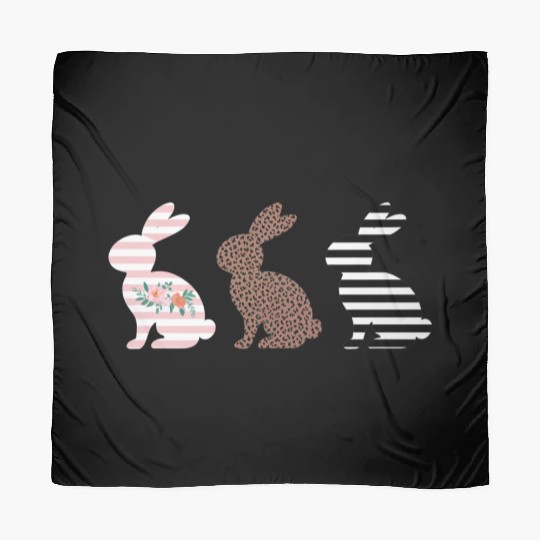 Happy Easter Cute Easter Leopard Bunny Rabbit Scarves