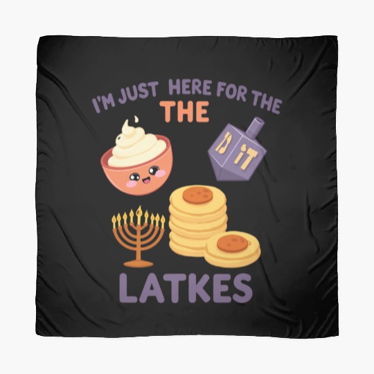I'm Just Here for the Latkes Fun Hanukkah Vibes Scarves