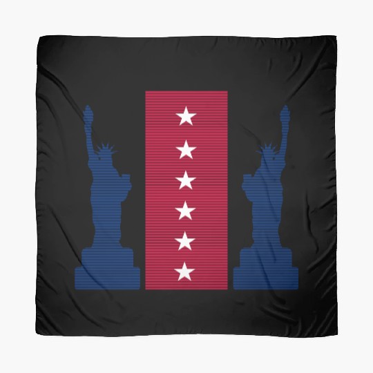 Stylized Statue of Liberty Graphic Design Scarves